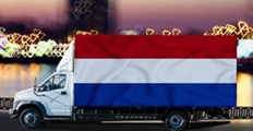 Transport lastbil med Hollands flag